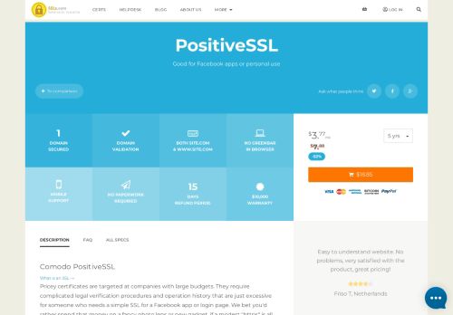 
                            13. Comodo PositiveSSL Certificates for as low as $5.88/yr - SSLs.com