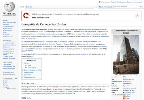 
                            12. Compañía de Cervecerías Unidas - Wikipedia, la enciclopedia libre