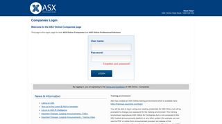 
                            5. Companies Login - ASX Online