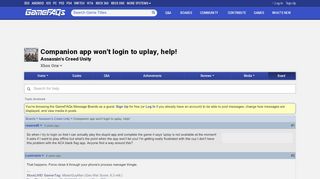
                            3. Companion app won't login to uplay, help! - Assassin's Creed Unity ...