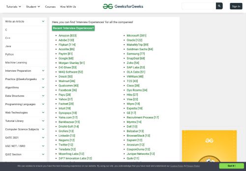 
                            12. Company Interview Corner - GeeksforGeeks