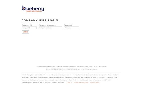 
                            3. Company Login - Blueberry Payment Solutions