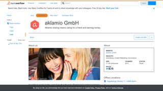 
                            13. Company Page: aklamio GmbH - Stack Overflow