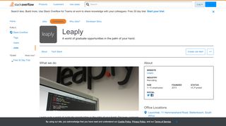 
                            4. Company Page: Leaply - Stack Overflow