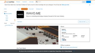 
                            11. Company Page: WAVO.ME - Stack Overflow