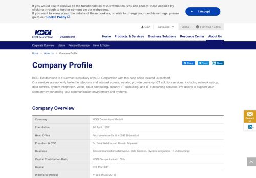 
                            2. Company Profile | KDDI Deutschland