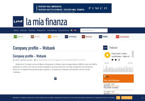 
                            7. Company profile - Webank - La Mia Finanza