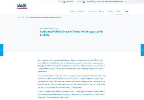 
                            9. CompanyWeb business information integrated in CICERO - CICERO ...