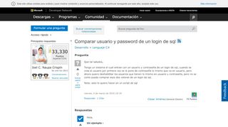 
                            3. Comparar usuario y password de un login de sql - MSDN - Microsoft