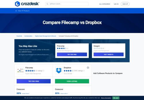 
                            10. Compare Filecamp vs Dropbox | Crozdesk