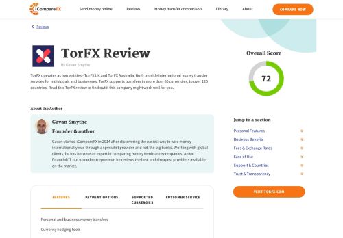 
                            13. Compare Foreign Exchange & Money Transfer Services | TorFX Review