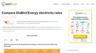 
                            10. Compare Globird Energy electricity rates and plans - WATTever