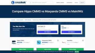 
                            10. Compare Hippo CMMS vs Maxpanda CMMS vs MaintWiz | Crozdesk