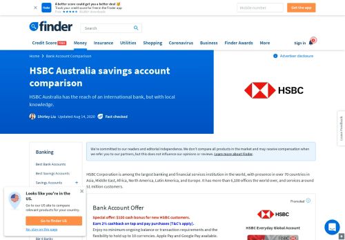 
                            10. Compare HSBC Australia Savings Accounts | finder.com.au