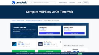 
                            12. Compare MRPEasy vs On-Time Web | Crozdesk