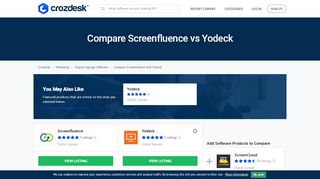 
                            9. Compare Screenfluence vs Yodeck | Crozdesk