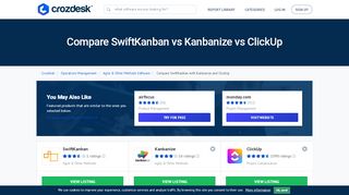 
                            6. Compare SwiftKanban vs ClickUp vs Kanbanize | Crozdesk