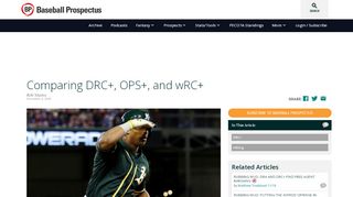 
                            9. Comparing DRC+, OPS+, and wRC+ - Baseball Prospectus