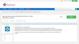 
                            4. Comparison between AXIS ASAP & KOTAK 811, ZERO BALANCE ACCOUNT ...