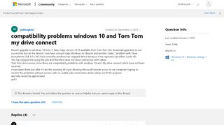 
                            7. compatibility problems windows 10 and Tom Tom my drive ...
