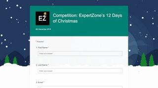 
                            10. Competition: ExpertZone's 12 Days of Christmas - Microsoft Forms