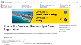 
                            1. Competitor Services, Membership & Event Registration - World Surf ...