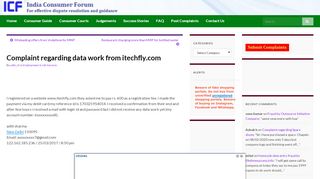 
                            11. Complaint regarding data work from itechfly.com