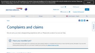 
                            6. Complaints and claims | Help and contacts | British Airways