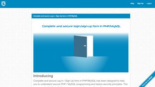 
                            9. Complete and secure Log In / Sign Up form in PHP/MySQL