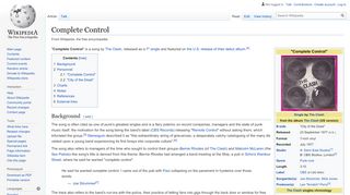 
                            9. Complete Control - Wikipedia