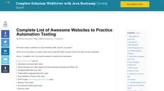 
                            11. Complete List of Awesome Websites to Practice Automation Testing
