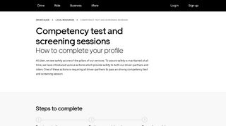
                            5. Complete you Competency test and screening session | Uber