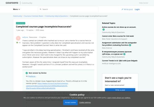 
                            10. Completed courses page incomplete/inaccurate? | Coursera Community
