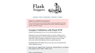 
                            3. Complex Validation with Flask-WTF | Flask (A Python Microframework)