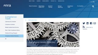 
                            10. Compliance Vendor Directory | FINRA.org