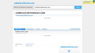 
                            7. complice.editionscec.com at WI. Complice virtuel | Login
