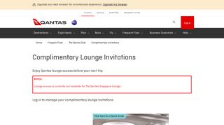 
                            6. Complimentary invitations | Qantas