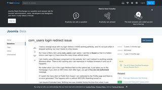 
                            3. component - com_users login redirect issue - Joomla Stack Exchange