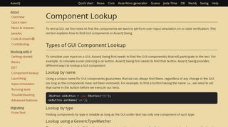 
                            8. Component lookup - AssertJ / Fluent assertions for java