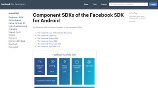 
                            5. Component SDKs - Android SDK - Facebook for Developers