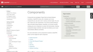 
                            10. Components - 3.7 - CakePHP cookbook