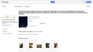 
                            9. Comportamiento Agronomico y Grado de Resistencia y/o ... - Google Books Result