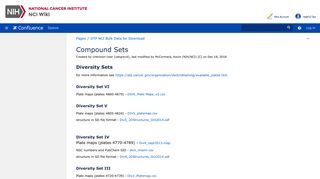 
                            2. Compound Sets - NCI DTP Data - National Cancer Institute ...