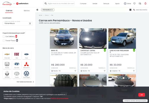 
                            8. Comprar carros em Pernambuco (PE) é no Meu Carango