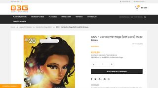 
                            6. Comprar IMVU - Cartão Pré-Pago R$ 20 Reais | Zero3Games