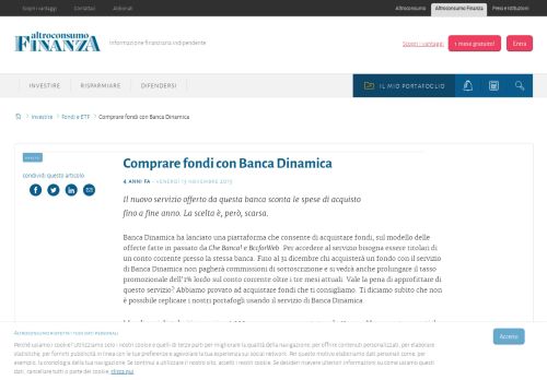 
                            13. Comprare fondi con Banca Dinamica - Altroconsumo