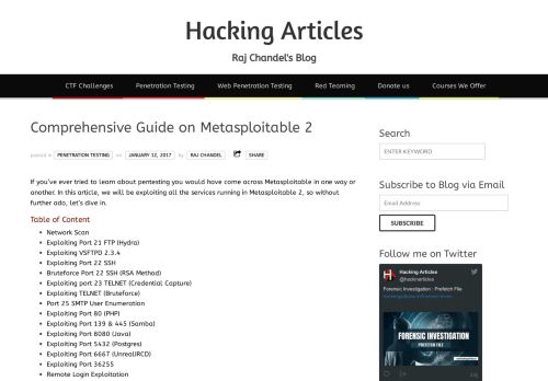 
                            11. Comprehensive Guide on Metasploitable 2 - Hacking Articles