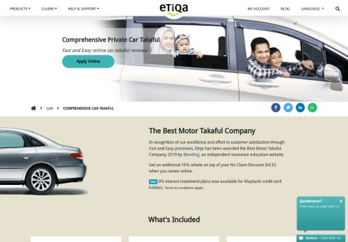 
                            6. Comprehensive Private Car | Etiqa Insurance and Takaful