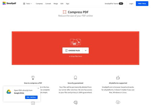 
                            3. Compress PDF – Reduce your PDF Online for Free - Smallpdf.com