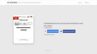 
                            12. COMPROBANTE DE AFILIACION SISTEMA FAOV EN LINEA ...